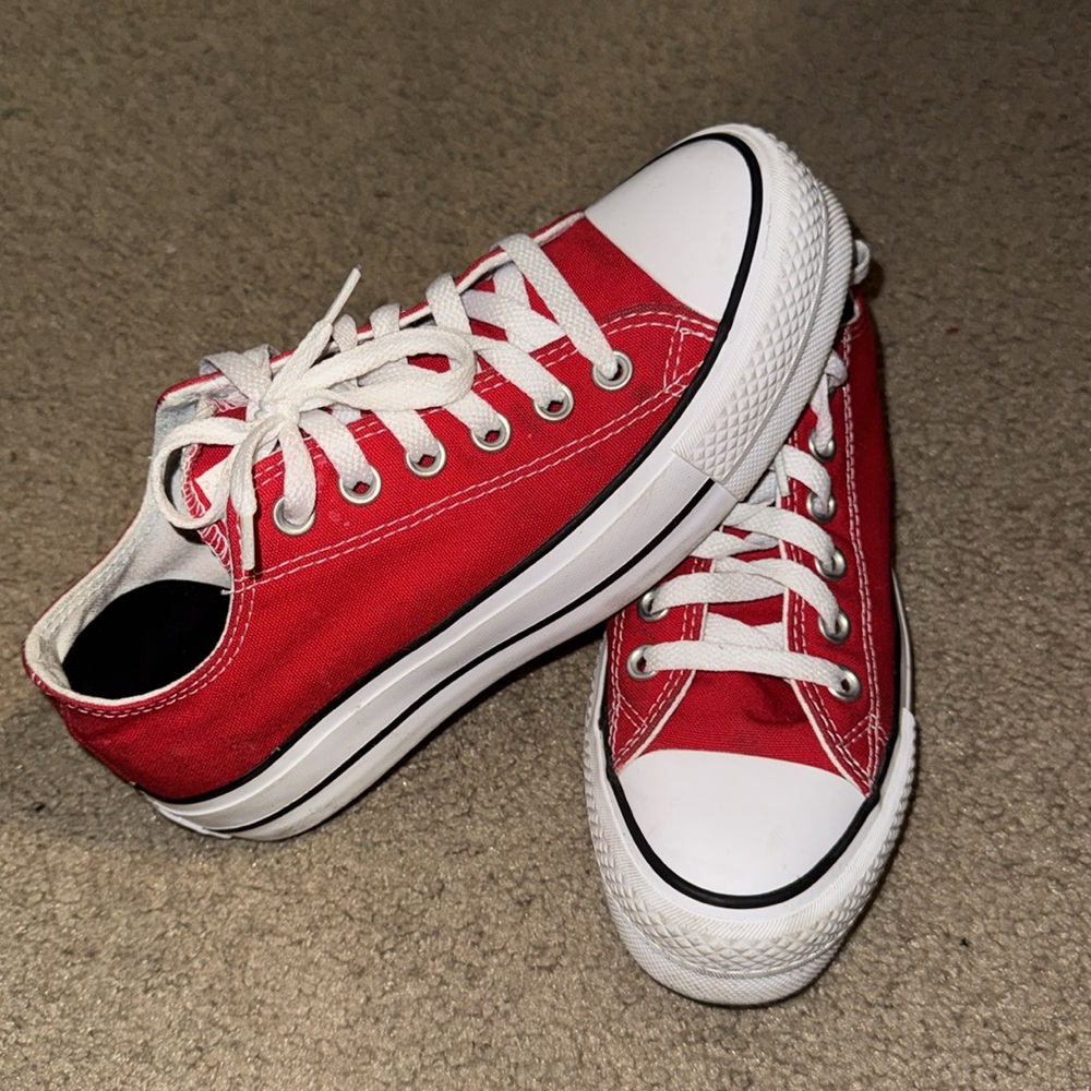 Converse Red Canvas Sneakers - Picture 2 of 6
